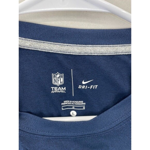 Nike Seattle Seahawks Dri-Fit Shirt Mens L Blue Logo Lightweight On Field NFL - Picture 2 of 8